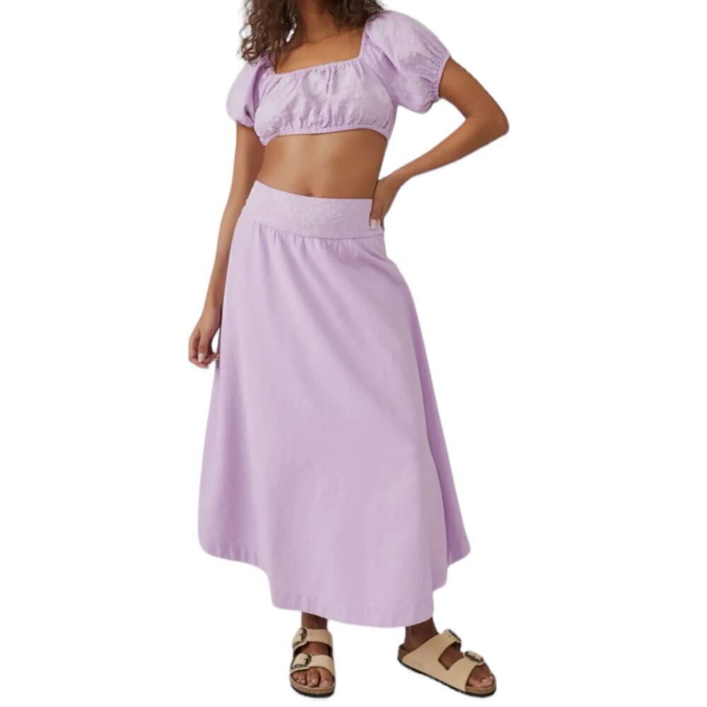 Free People Lavender Lilac Two-Piece Skirt Set